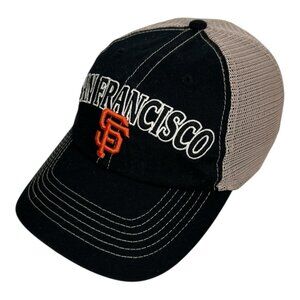 San Francisco Giants Trucker Dad Cap Hat Snapback Black Tan Embroidered